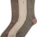 Polo Ralph Lauren Men's Super Soft Ragg Casual Crew Socks-3 Pair Pack-Heel-Toe Reinforcement (6-12.5, Khaki)