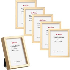 Mini Picture Frames, 6 Pack, 2.5x3.5 inch Small Photo Frames, Multi-Display Options for Desk, Shelf, Wall Mount Perfect for Baby Photos, Polaroids, and Gifts, Gold