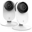 YI Pro 2K Home Security Camera, 2.4Ghz Wired Indoor Camera with Person, Vehicle, Animal Smart Detection, Phone App, Compatible with Alexa and Google Assistant 2Packs