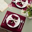 VACVELT Burgundy Satin Napkins, 100 Pack, 17x17 Inch, Square, Wedding Napkins, Satin Fabric, Luxury, Reusable, Machine Washable