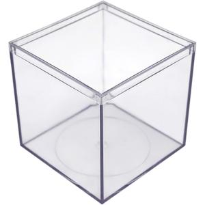 8 Pack Clear Acrylic Boxes with Lids – 4"L x 4"W x 4"H, Made in USA, Plastic Display Box for Candy, Party Favors, Gifts, Ornaments or Collectibles