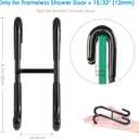 Simtive Shower Door Hooks (3-Pack), Towel Hooks for Bathroom Frameless Glass Door, Shower Squeegee Hooks, Black