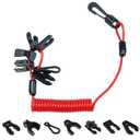 Universal Boat Safety Lanyard Kill Switch with 7 Keys, Compatible with Mercury Yamaha Honda Tohatsu Johnson Evinrude Suzuki Jet Ski Outboard Marine Engine Cutoff Switch Cord Tether