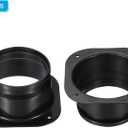 PATIKIL 4" Duct Connector Flange, 2 Pack Dryer Vent Wall Plate Square to Round Straight Ducting Plate for Air Heating Cooling Ventilation Exhaust Fan, Black
