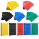Pangda 300 Pieces Structural Tile Plastic Shims for Leveling 1/13'', 1/9'', 1/7'', 1/5'', 2/5'' Plastic Flat Furniture Shims for Toilet Door, Yellow Red Black Green and Blue