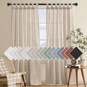 Living Room Linen Curtains Home Decorative Tab Top Curtains Privacy Added Energy Saving Light Filtering Window Treatments Draperies for Bedroom (52"W x 84"L (Pack of 2), Angora)
