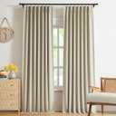 WEST LAKE Extra Long Sand Pinch Pleat Full Blackout Curtain Panels 112 Inch French Pleat Linen Blended Room Darkening Drapes,Modern Window Treatment for Bedroom,40"Wx112"L(Pack of 1)