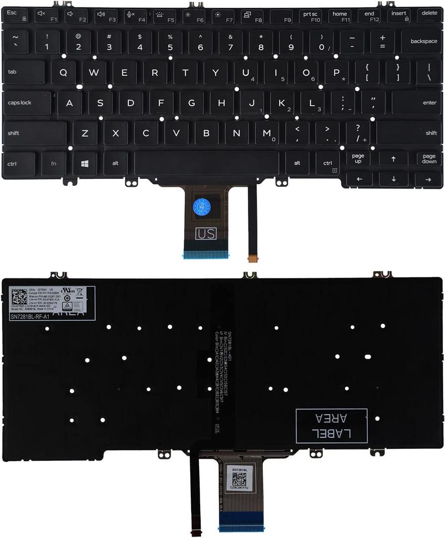 Replacement Keyboard Compatible with Dell Latitude E7300 E5300 5300 7300 with Backlit No Frame