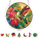 2 x Acrylic Suncatcher Window Hanging 7.4 Inch, Double-Sided Light Catcher Ornament for Window Home Garden Decor, Colorful Acrylic Hanging Decoration Gift (Hummingbird)