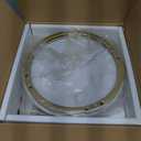 C Shaped end Table,Wood Round Side Table for Couch,Small Sofa Table with Metal Frame for Bedroom,Living Room,Bedside,Gold Color(11.81" D x 11.81" W x 23.62" H)