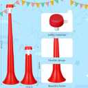 4 Pcs Stadium Horn for Adults, 21 Inch Vuvuzela Plastic Collapsible Cheering Trumpets for Sporting Events Football Carnival Party (Red)