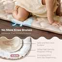 Momcozy Baby Play Mat for Floor, 50x50 Thickened Playpen Mat, Playmate for Baby Tummy Time, Waterproof & Non-Slip, Foldable Outdoor Mat with Carrying Handle, Leopard