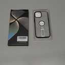 for iPhone 15 Case Leather with Stand, Strong Magnetic Fits for MagSafe (White Titanium, iPhone 15)