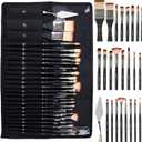 Nicpro 26pcs Paint Brush Set, Professional Paintbrushes with Palette Knife, Craft Paint Brushes for Acrylic Painting, Oil, Watercolor, Gouache & Canvas, Drawing & Art Supplies for Adults, Artists Gift