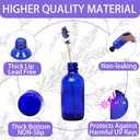 DIDITIME 2 oz Shot Bottles with Caps & Stainless Steel Funnels, Juicing Bottle Reusable Glass, 60ml Small Jars with Lids for Potion, Ginger Shots, Oils, Juice (Cobalt Blue, 12-pack)