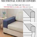 2Pcs Couch Arm Covers, Armrest Cover for Sofa, Sofa Arms Covers Washable Arms with Twist Pins Soft,Skin-Friendly for Pets (Texture Light Gray, Armrest Cover)