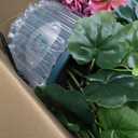 QIANYUN Artificial Geranium Bush  20 Inch Outdoor Potted Artificial Plant for Front Porch, UV Resistant Faux Flower Bush for Garden, Yard & Patio Decor (2 Pack) (Dark Pink)