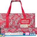 American Mahjong Game Set, 166 White Tiles, 4 All-in-One Color Rack/Pushers, Complete Mahjong Tile Set Red Printed Carrying Bag