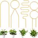 4 Pcs Small Metal Trellis for Potted Plants, Gold Trellis for Climbing Plants Indoor, Small Trellis for Potted Plants Support Stake House Plant Trellis for Garden Potted Plant, Hoya, Pothos, Flower
