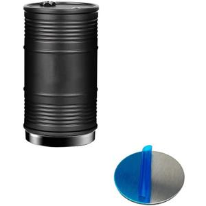 Car Ashtray, Aluminum Alloy + Magnet, Modern Style, Black, Magnetic Base, With Lid