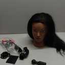 Mannequin Head with Human Hair 16" Cosmetology Manikin Doll Head 100% Real Human Hair for Styling Hairdresser Practice Braiding with Free Clamp Holder