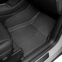 SUPER LINER 8-Piece Set Floor Mats for Tesla Model Y 5-Seat 2021-2024, Center Console Anti-Kick Protection, Non-Slip Weatherproof Cargo Liners with EdgeGuard (Not Fit 7 Seats & Juniper)