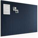 Bumusty Large Cork Board Alternative-48 x 36" Felt Bulletin Board Tiles, with 30 Pushpins, 70 Adhesive Tabs, Fine-Stripe 12-Pack, Cork Boards for Office Push Pin Board Felt Board-Carbon Blue