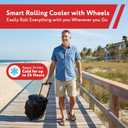 Ultra Compact Cooler Smart Cart with Wheels - Collapsible Insulated Cooler Bag - Foldable Travel Cooler 36 Cans - Leak Proof Trolley - Black, Standard