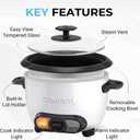 Courant large rice cooker, 30 Cup cooked One-Touch large capacity rice cooker family Removable Non-Stick Bowl, with steamer try, white