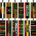 Skyygemm 120 Pcs Black History Month Bookmark Bulk Double Sided Inspirational Bookmarks African American Celebration Gifts with Ribbon for Women Men Black History Month Juneteenth Day Party Favor Gift