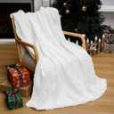 Tudomro 3 Pack Christmas Throw Blankets 50 x 60, 3D Embroidered Snowflake Plush Fleece Blankets, Red White Green Warm Soft Cozy Throw Set for Winter Couch Sofa Bed Decor, Holiday Xmas Gift