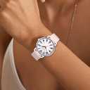 Asan Ge Watches for Women, Fashion 3ATM Waterproof Minimalist Lightweight Easy-to-Read Analog Watch Durable Soft Breathable Silicone Watch, Stain-Resistant Suitable for Daily Work, Leisure, Outdoor Activities (Small Pink)