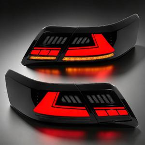 LED Tail Lights Assembly Compatible with 2007-2011 Toyota Camry Sedan, Rear Lamp Replacement Kit with Starting Animated, Dynamic Turn Signals, Brake & Reverse Lights, Waterproof OEM Style Upgrade