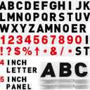 Leinuosen 300 Pcs Sign Letter Printed on Marquee Flexible Outdoor Black Portable Sign Board Plastic Changeable Letters and Numbers Punctuation Acrylic Numbers(4'', 5'')
