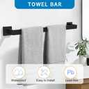 5 Pieces Bathroom Hardware Accessories Set Black Towel Bar Set Towel Holder Racks Set for Bathroom,SUS304 Stainless Steel,Wall Mounted 23.6-Inch
