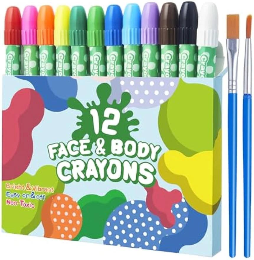 12 Face And Body Crayons