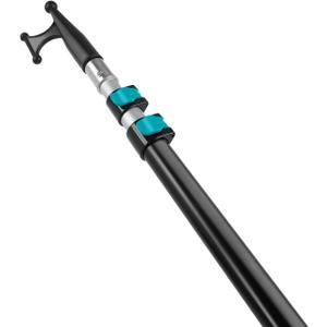 MAVRIZ 5-12 ft Telescoping Boat Hook Pole - 20ft Reach Heavy Duty Aluminum Boat Pole for Docking, Mooring & Retrieving - Floating Extendable Dock Pole with Non-Slip Grip & Universal Thread