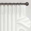 Pinch Pleated Sheer Pure White Curtains 90 Inches Long for Bedroom, Faux Linen Farmhouse Viral Light Filterin Privacy Curtains That Let Light in Kids Room Window Drapes Hooks 40"W x 90"L Panels 2 Set