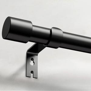 Extra Long Curtain Rods for Windows 32 to 240 Inch, 1 Inch Black Heavy Duty Curtain Rods for Patio, Farmhouse, Bedroom, Living Room, Adjustable Metal Drapery Rod (A2,Black,32"-240")