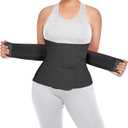 Postpartum Belly Band Abdominal Binder Post Surgery C-section Belly Binder Wrap Girdle Recovery Belt Back Support (Black, Large)