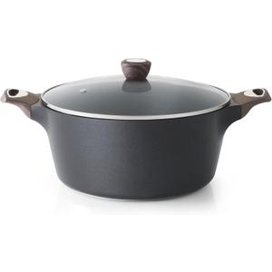 SENSARTE Nonstick Stock Pot with Lid, 8.5 QT Soup Pot Casserole Pot, Healthy Pasta Pot, Large Deep Cooking Pot, Big Sauce Pot Stew Pot, Induction Compatible, PFOA PFOS APEO Free, Black