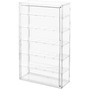 BOHOIDEE 6 Tiers Extra Large Clear Display Case for Figures, Acrylic Storage Organizers Box with Magnetic Door, Wall-Mounted Dustproof Showcase for Collectibles Action Figure