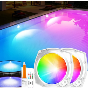 Rechargeable Submersible Pool Lights with Remote, 5000mAh Underwater Led Pool Light for Above Ground Pool Lights Waterproof, 9 Modes Color Changing Magnetic Swimming Inground Pool Lights-2PC