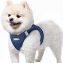 Rabbitgoo Small Dog Harness, Step-in Soft Mesh Puppy Vest with Safety Buckle, Breathable Reflective Pet Harness for Small Sized Dogs, Navy Blue S