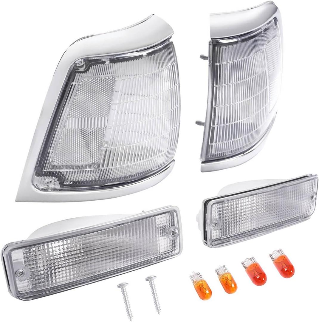 HECASA 4PCS Front Corner Lights+Turn Signal Lights Compatible with 1992-1995 Toyota Pickup Truck(2 Wheel Drive Models Only) Corner Lamp Turn Signal Lamps Assembly Clear Lens LH & RH