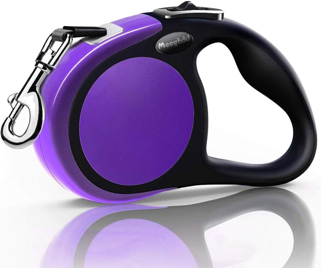 Heavy Duty Retractable Dog Leash-16ft Strong & Durable Walking Leash for S to L Dogs up to 45/115 lbs, Upgraded Lock System, Non Slip Grip, Tangle Free (Purple, Small/Medium)