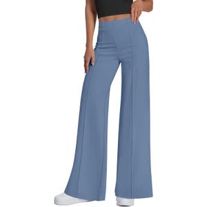 PRETTYGARDEN Women's Wide Leg Palazzo Pants 2026 Dressy Casual Lounge Workout Sweatpants High Waisted Trousers (L)