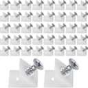 120 Pcs Drawer Bottom Support Brackets,Drawer Wedges with Screws, Fixing Mending Wedges, Angle Code Bracket Fasteners, Plastic Drawer Reinforcement Repair Kit for Furniture Sagging Drawer