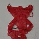 Aranmei Women Sexy Lingerie Bodysuit Lace Teddy Snap Crotch V Neck Cut Out One Piece Babydoll Underwire S