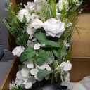 Ling's moment Large Free-Standing Flowers, Wedding Arch, 36", 2pcs, White